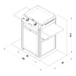 Combo Plancha Gaz Fusion 60 Inox Marin 2 Brûleurs Avec Chariot - ENO -Outdoorchef Shop combo fusion 60 inox eno 3224780043386 6