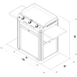 Combo Plancha Gaz Fusion 75 Inox Marin 3 Brûleurs + Chariot - ENO -Outdoorchef Shop combo fusion 75 inox eno 2020000038122 5