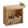 Billot Corten Et Bois De Teck 90 Cm - Ofyr -Outdoorchef Shop ofyr billot range bois 90 cm 7430440799784