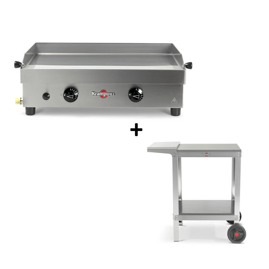 Pack Plancha Gaz Samba + Chariot Compact Plein - Krampouz 3 Pack Plancha Gaz Samba + Chariot Compact Plein - Krampouz