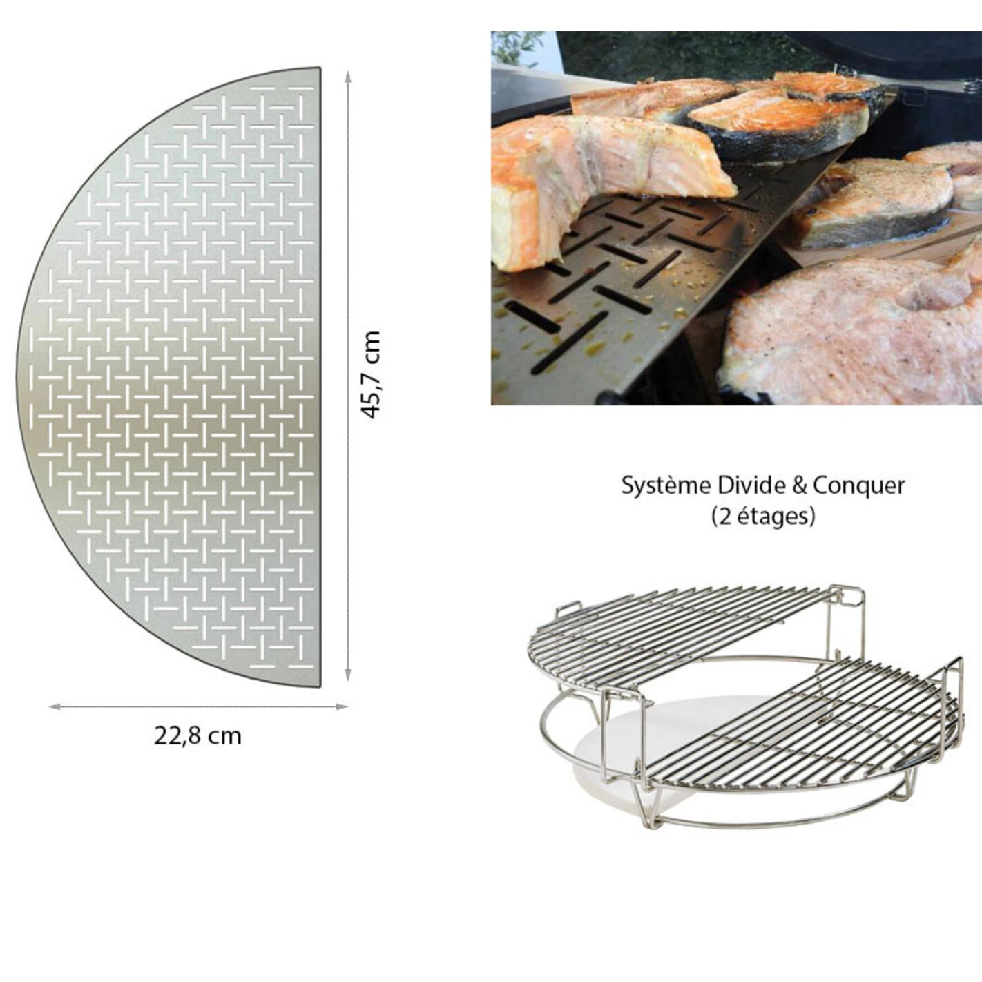 Kamado Joe Plaque Demi Lune Inox Kamado Classic Joe 5 Kamado Joe Plaque Demi Lune Inox Kamado Classic Joe - Image 3