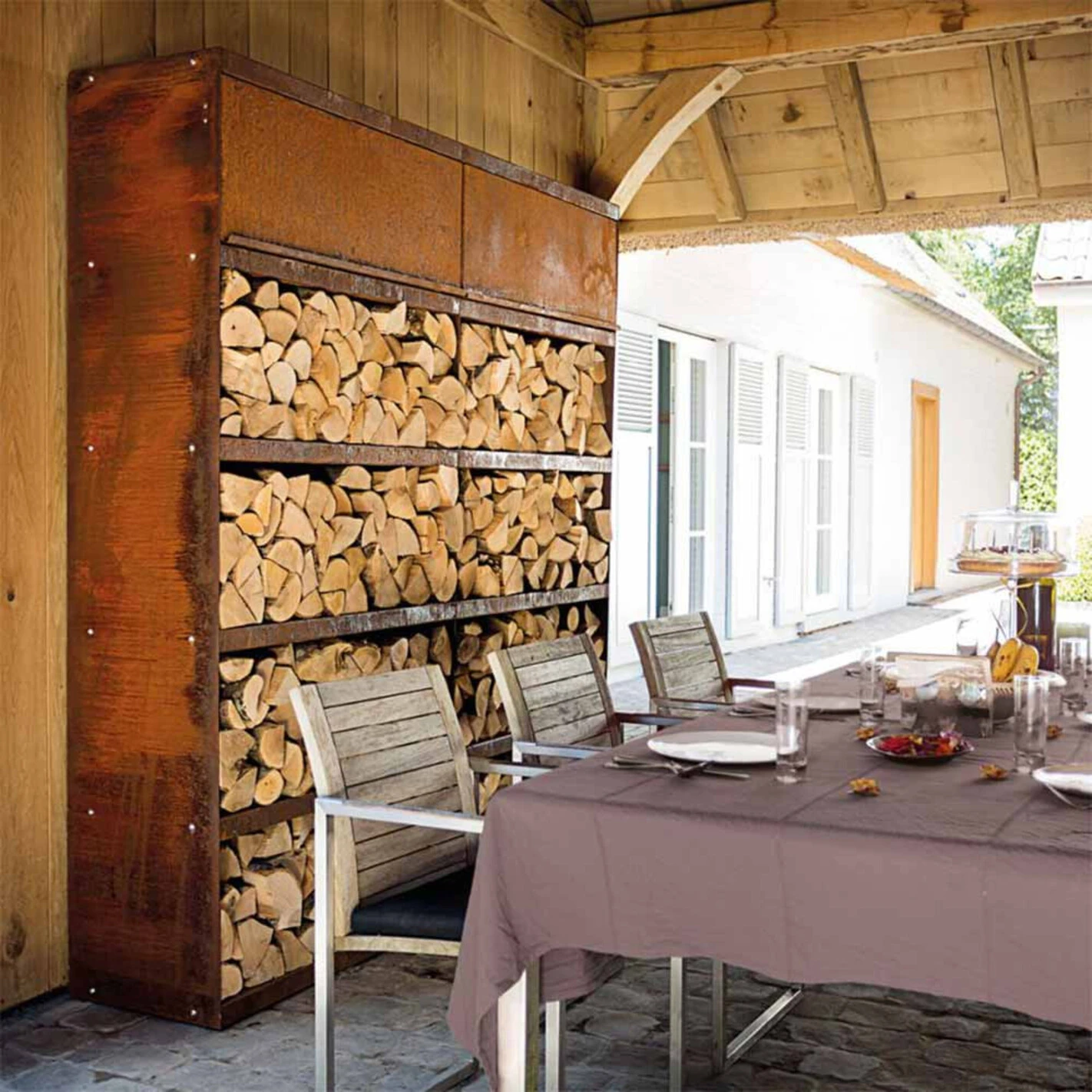 Etagère Range Bois Corten 200 - Ofyr 4 Etagère Range Bois Corten 200 - Ofyr - Image 2