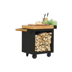Table Mise En Place Noire Pro 65 Bois De Teck - Ofyr -Outdoorchef Shop table noire pro 65 teck 2020000022084 2