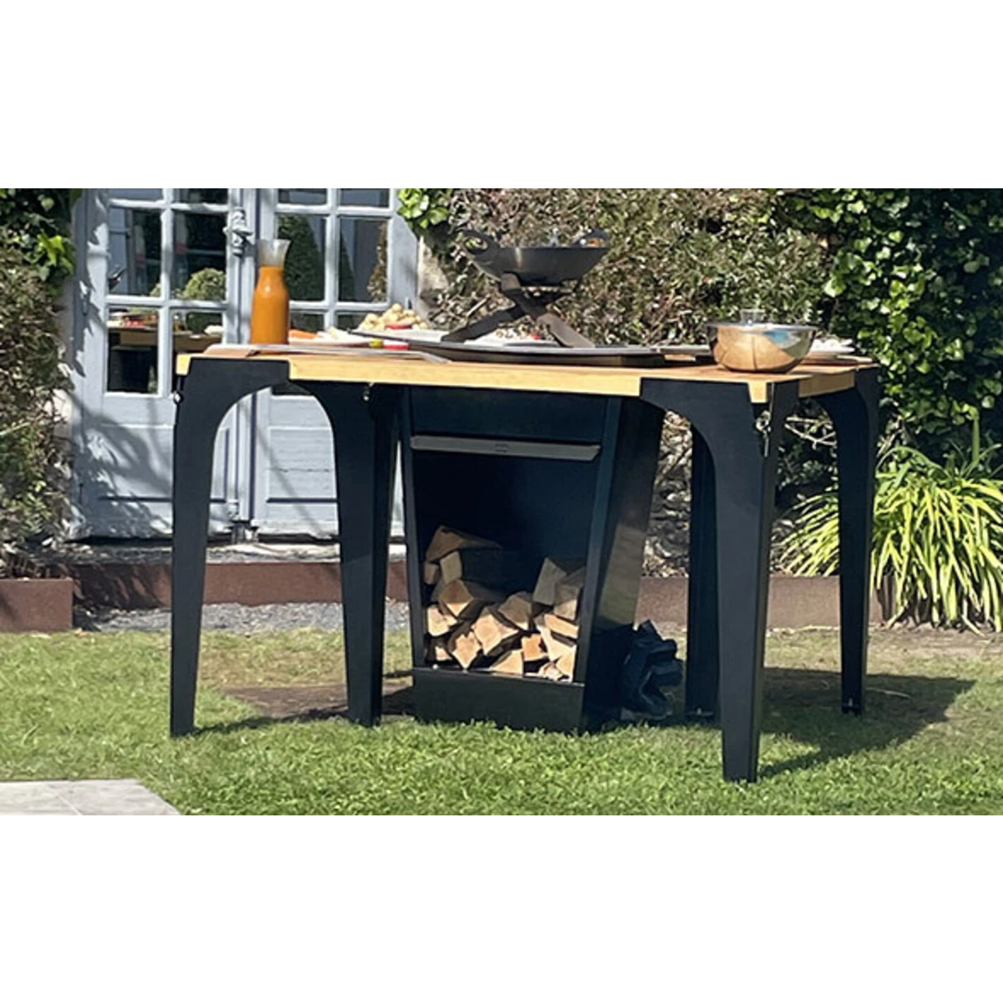 Tables Acacia En L (x2) Pour Brasero Plancha - Le Gooker 4 Tables Acacia En L (x2) Pour Brasero Plancha - Le Gooker - Image 2
